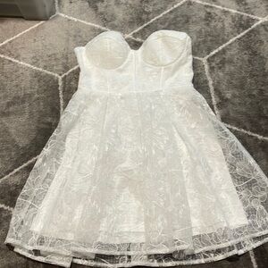 Brand new with tags white lace strapless dress